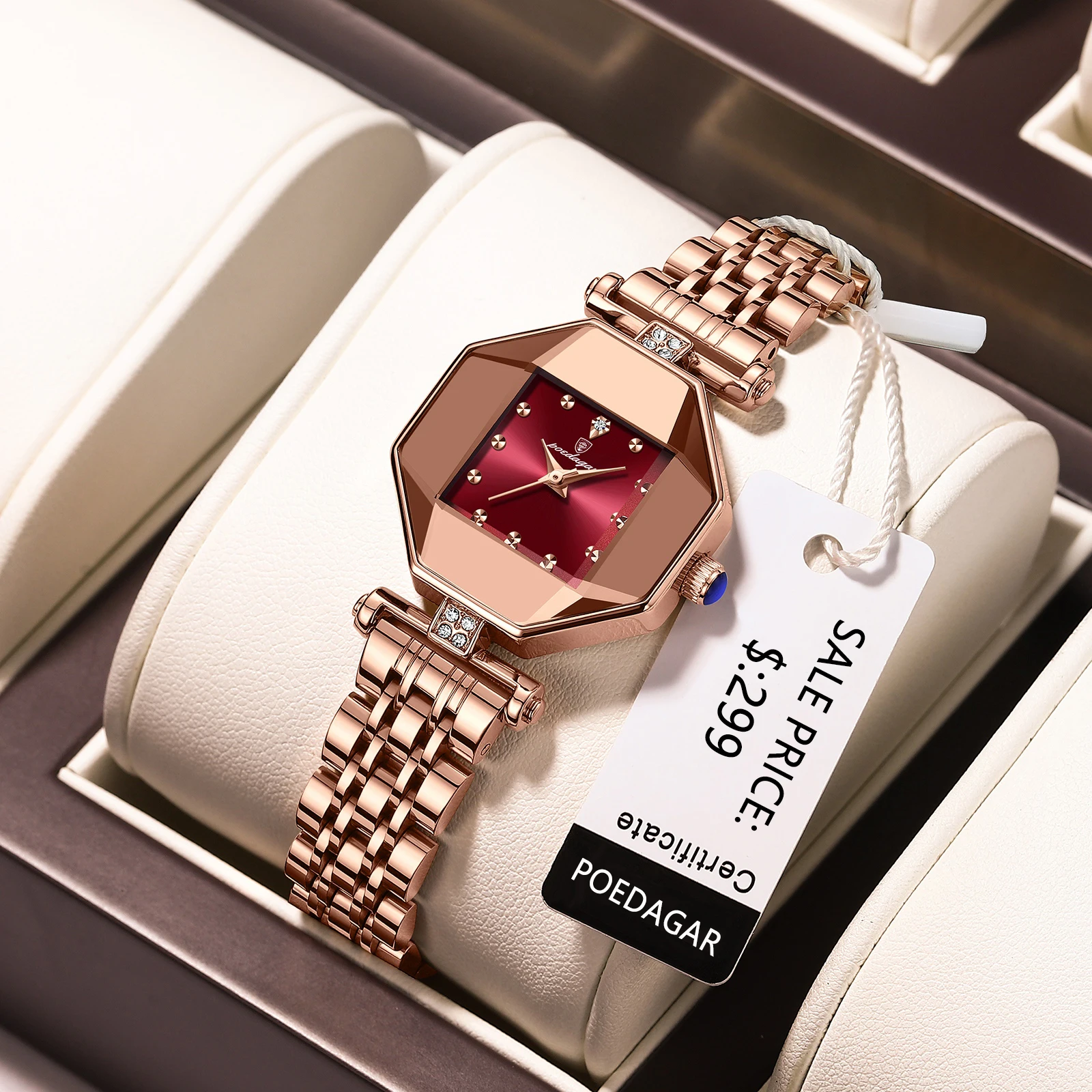 POEDAGAR Women Watch Rose Gold Stainless Stain Steel Quartz Wristwatch Waterproof Fashion Top Brand Luxury Ladies Watches Gift