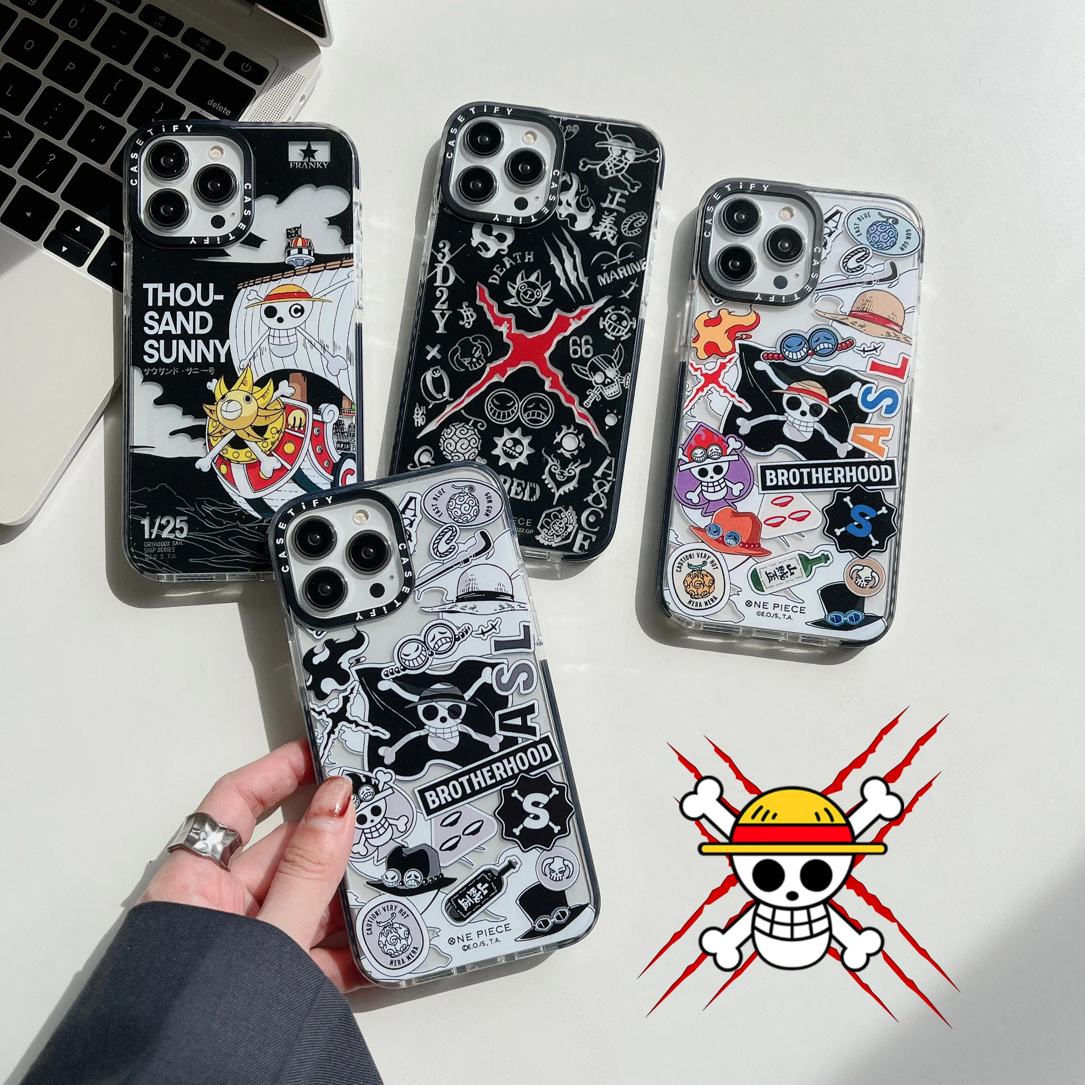 

CASETIFY Ones Pieces Phone Case for Iphone 11 12 13 14 Pro Max Plus SE 2020 Fashion Cartoon Hard Shell Anti-fall