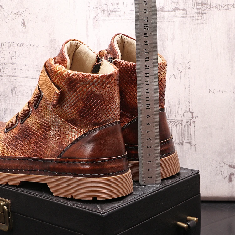 Мужские ботинки мартинсы высокие на платформе повседневные в стиле хип-хоп
