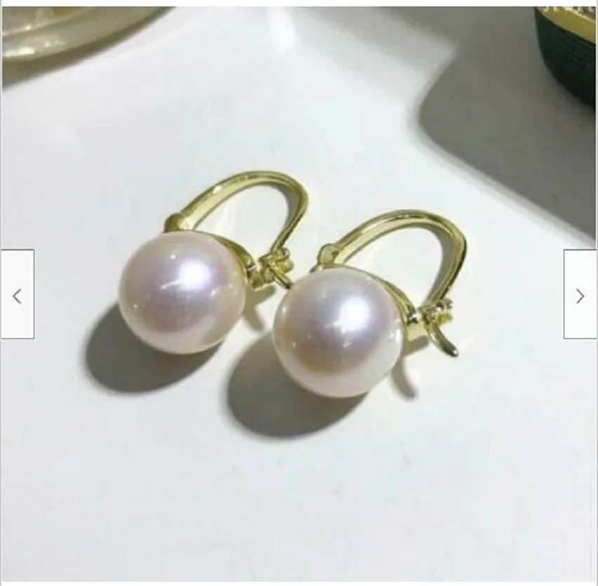 

9-10mm AAA+ round white akoya pearl earring beautiful women earrings