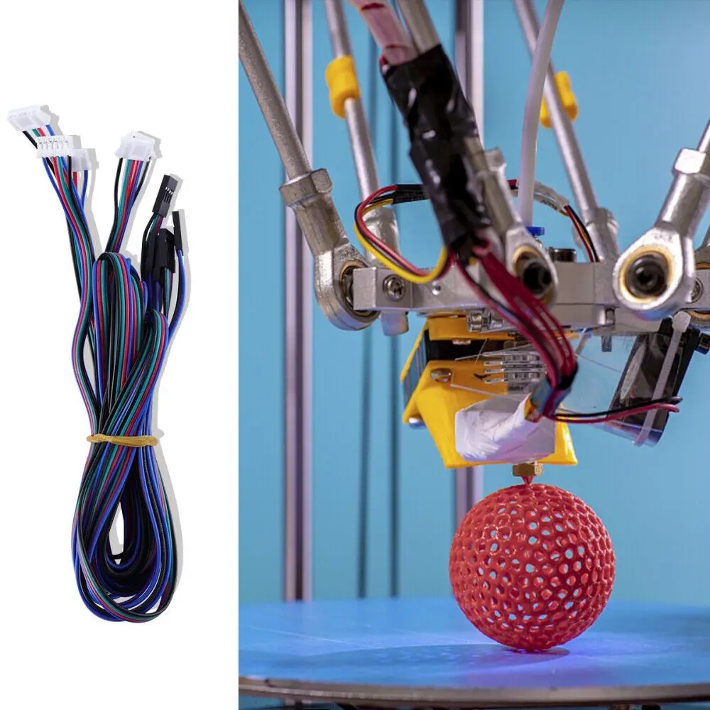 

10 шт., прочные аксессуары для 3D-принтера, ПВХ провод шагового двигателя, соединительные кабели Dupont Line 4pin-6pin