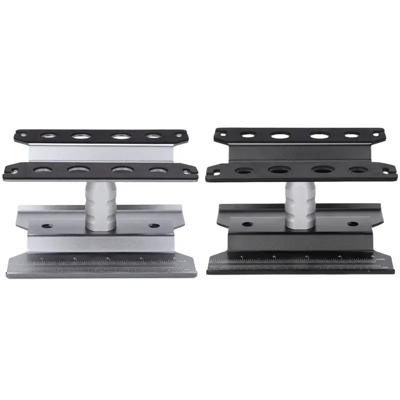 

2Pcs Metal RC Car Workstation Work Stand Repair 360 Degree Rotation For 1/8 1/10 1/12 1/16 Scale Models - Grey & Black