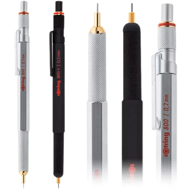 Retractable Black Silver Automatic Metal Hexagon Holder Pen 