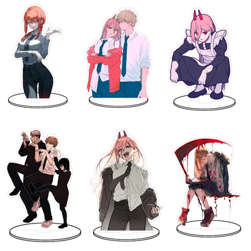 

Chainsaw Man Acrylic Stand Desk Decor Anime Denji Makima Power Toys Birthday Gift For Friend Kawaii Cartoon Craft Home Decoratio