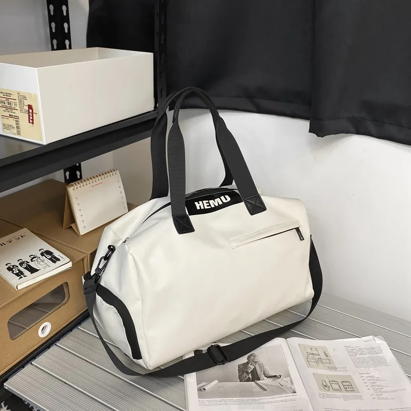 Men's Handbag Waterproof PU Travel Bag Women's Large Capacity Fitness Bag Sports Bag Casual Portable Crossbody Bag