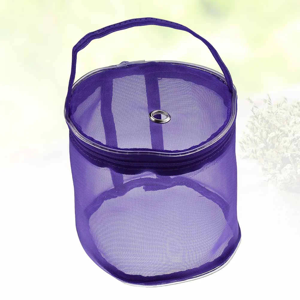 

Knitting Woolen Yarn Storage Bag Crochet Hook Storage Bag Mesh Nylon Handle Bag (Purple)