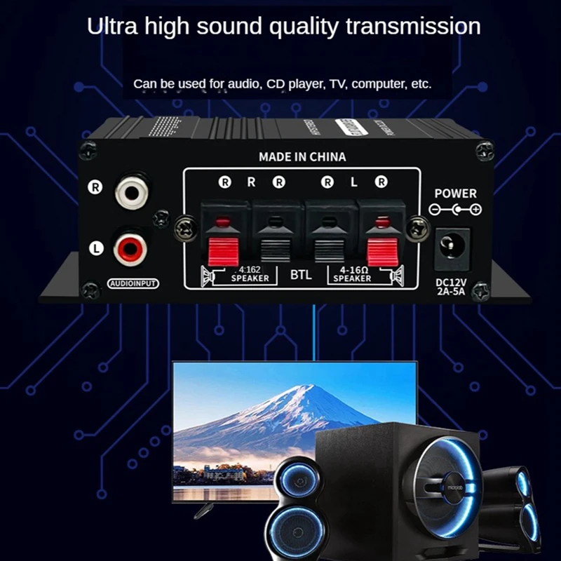 Мини Hi-Fi усилитель мощности AK-270 AK270 12 В аудиосигнала для домашнего кинотеатра