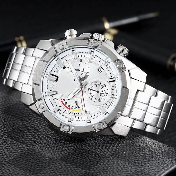 

Quartz Sports Calendar Men's 550 Watch All hands can operate waterproof World Time steel band EFR Oak Series
