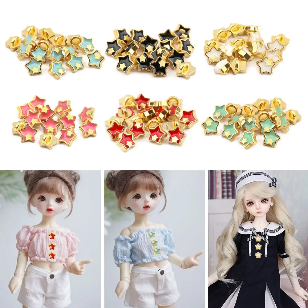 

Pattern Decoration Dollhoues Miniature Star Shape Clothing Sewing Buckle DIY Doll Clothes Mini Buttons Metal Buckles
