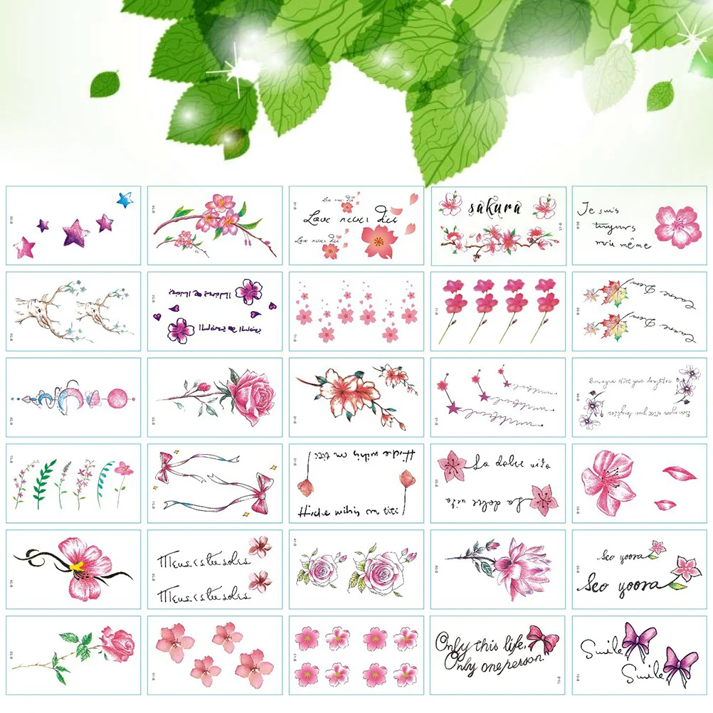 

Тату-наклейки на лицо для женщин, винтажная тату-наклейка с цветами, блестками и ключицами
