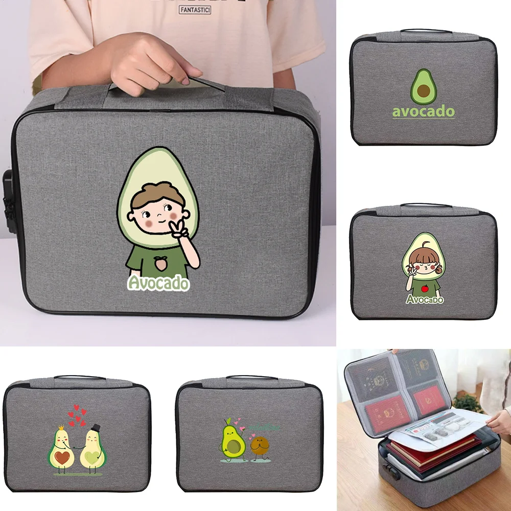 Documents Bags Organizer Case Waterproof Handbag Men Women Outdoor Travel Credentials Passport Wallet Storage Bag Avocado Print