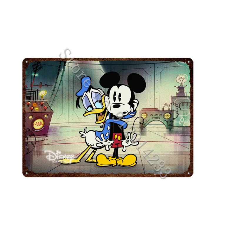 Металлические таблички с мультяшными героями Диснея Минни Микки Маус Дональд
