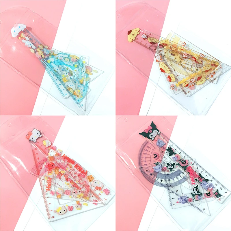 

Милая линейка Sanrio Hello Kittys Cinnamoroll набор из аниме Kuromi мультфильм моя мелодия милая кукла узор для обучения канцелярские Игрушки для девочек