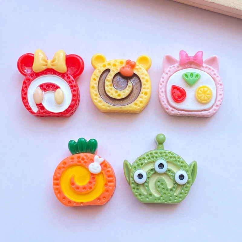 

10 шт. новый милый мини мультяшный торт с плоской задней стороной из смолы кабошоны для скрапбукинга DIY Ювелирные изделия крафтовые украшения Аксессуары