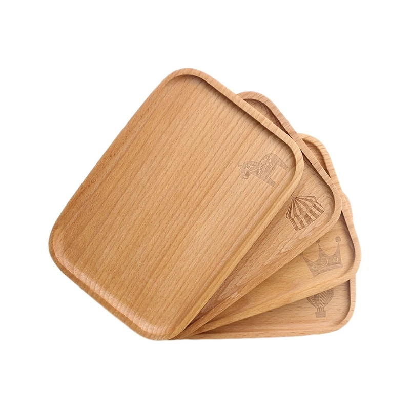 

Wooden Bamboo Serving Tray Tea Cup Saucer Trays Fruit Plate Storage Pallet Plate Japanese Dessert Dinner Plate Tableware