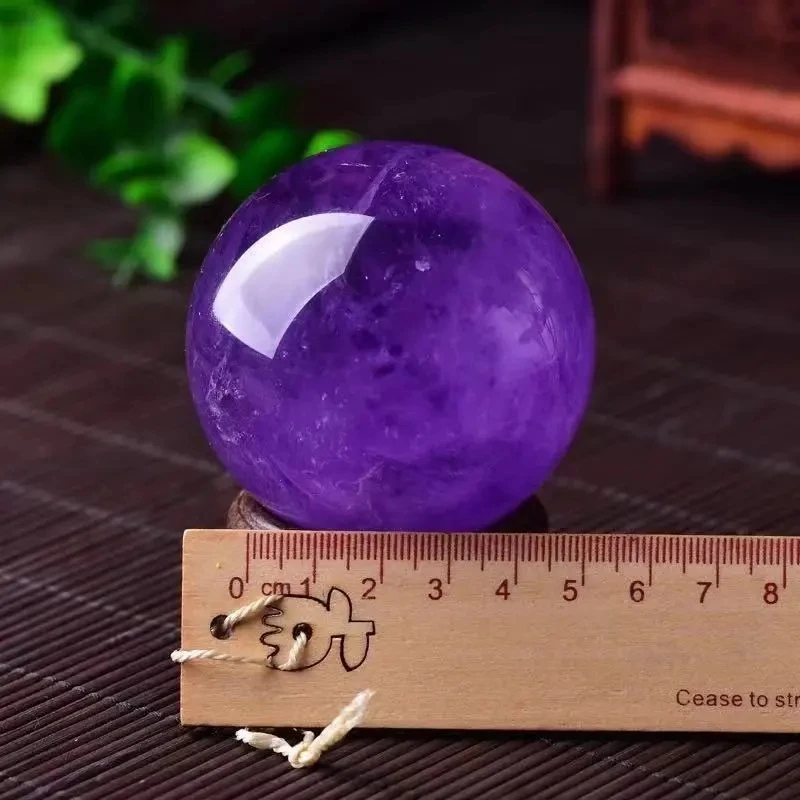 Natural Amethyst Sphere Feng Shui Pendant Town House Transfer Help Business Meditation Divination For Buddha Pendant