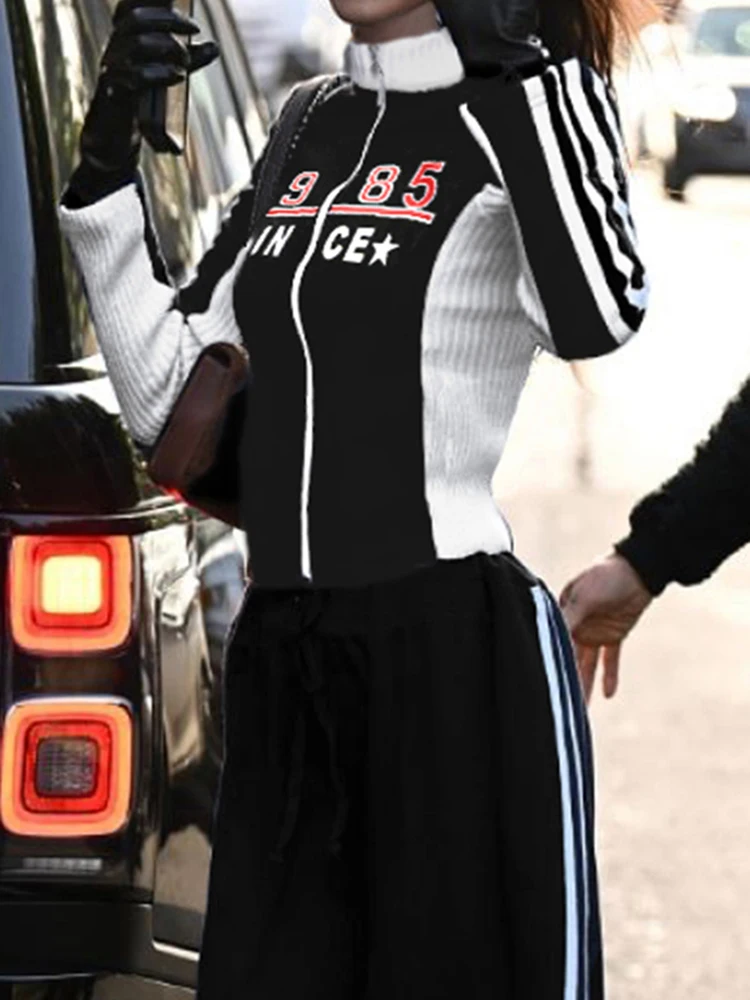 Женская мотоциклетная куртка с буквенным принтом