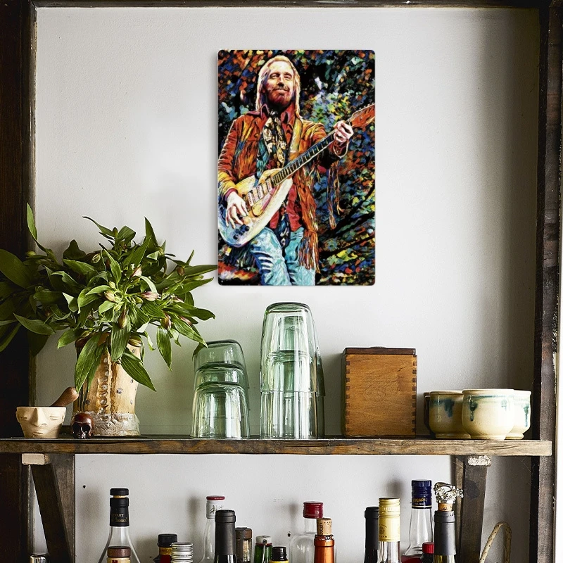 Металлический постер в винтажном стиле с изображением рок-музыки