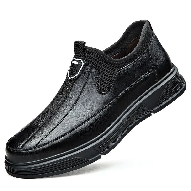 

Men's Shoes Business Casual Breathable Middle-aged Shoe Cover Foot Lazy Man Leather Shoes