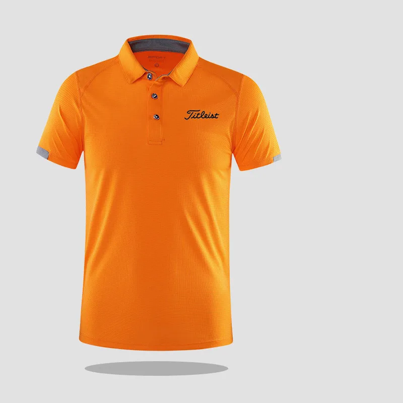 Golf T-shirt Lightweight Quick Drying Polo Shirt Solid Color Fashion T-shirt Men's Outdoor Exercise Sweat Breathable