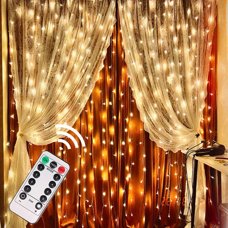 3M LED Curtain String Light Christmas Decorations for Home Garland Decor New Year 2023 Noel Navidad 2022 Christmas Ornaments