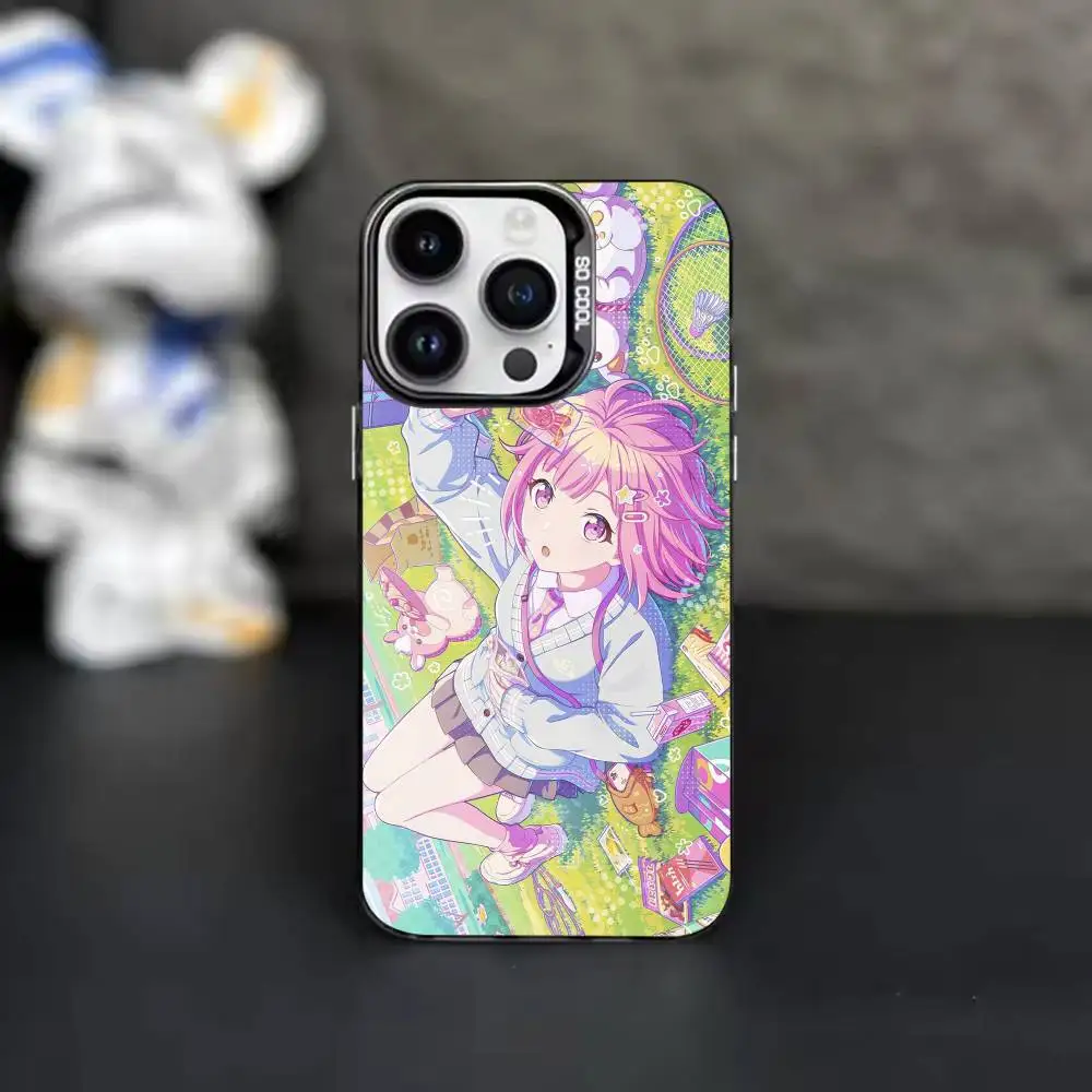 Фото Чехол для телефона Wonderhoy PJSK Cute Emu Otori с градиентным серебристым дизайном для iPhone 17, 16, 15, 14, 12, 13, 11 Plus, Pro Max, XS №2