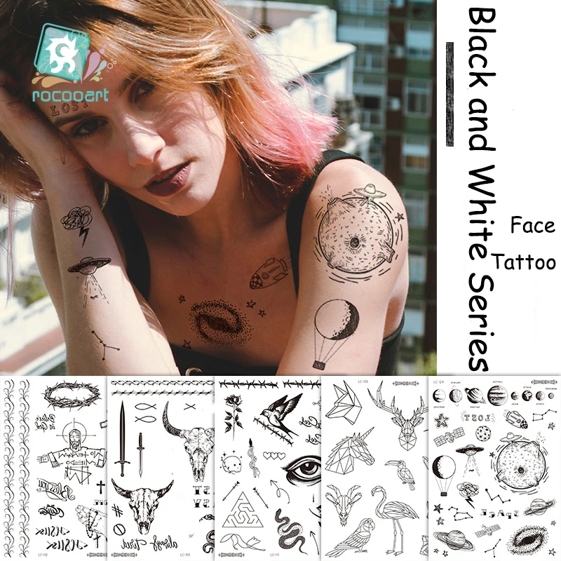 

Одноразовые искусственные татуировки Sdotter, персонализированные черно-белые наклейки на бедра, талию, шею и щиколотку