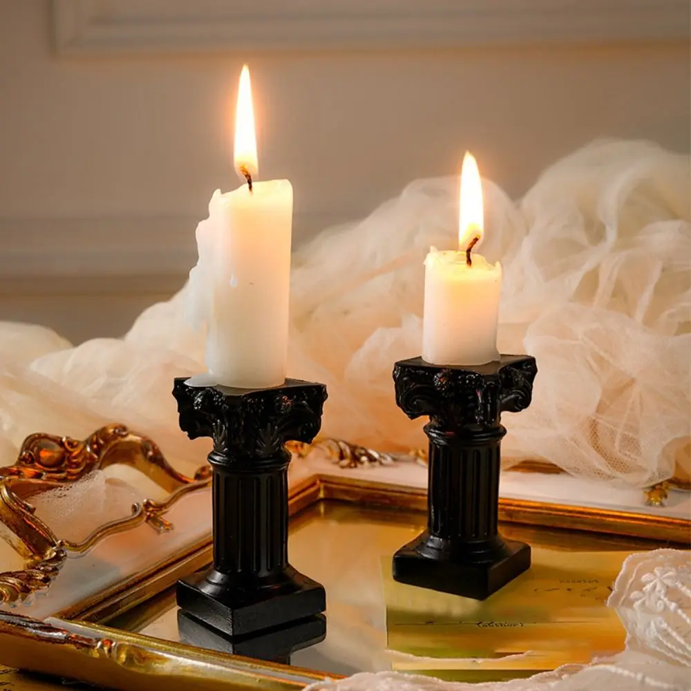 

Europe Simulation Artificial Candles Candlestick Candle Holder Roman Columns Photography Background Props Home Decorations