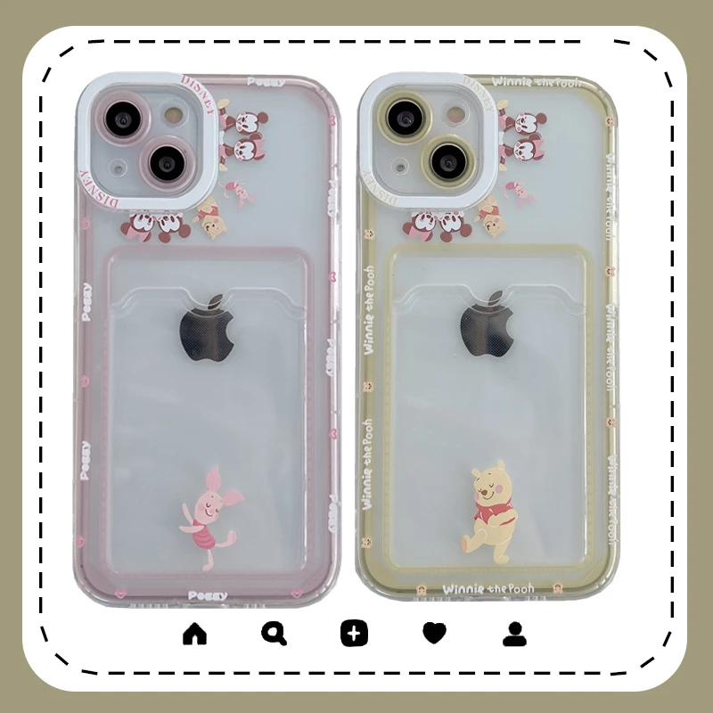 

Bandai Cute Winnie the Pooh and piglet clear Phone Case for iPhone 13 12 11 Pro Max Xs Xr X XsMax 8 7 Plus High Quality Cover