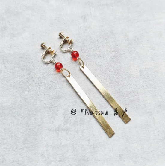 Аниме BanG Dream! Металлические серьги Futaba Tsukushi реквизит для фотосессии аксессуары