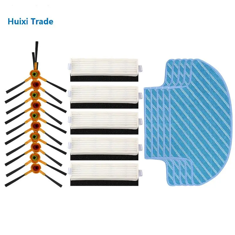 Durable Microfiber Mop Cloth + Vacuum cleaner Side Brush + HEPA Filter for Robot Vacuum Cleaner Parts for D36A TCR-S TCR-S2