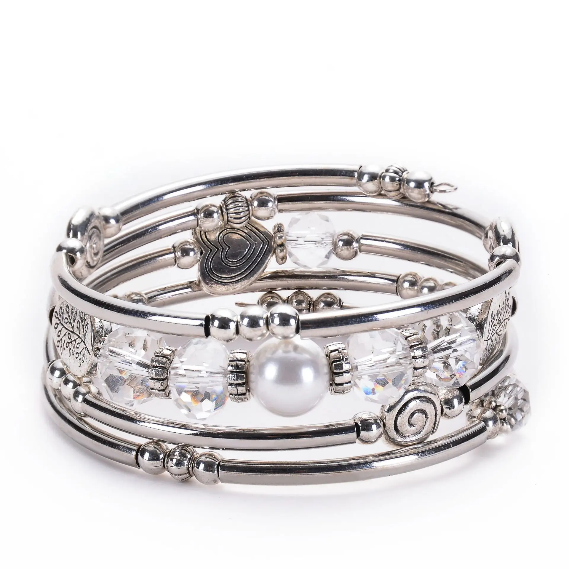 

Bohemia Bracelet for Woman Black Crystal Pearl Multilayer Twining Handmade Bangle Girl Jewelry Accessories Wholesale