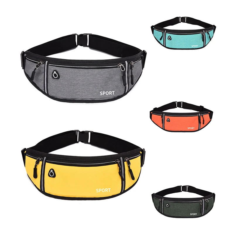 Hot Sale Sport Hip Fanny Packs Outdoor Gym Belt Portable Bag Waist Waterproof Unisex Running Belly Bag With Reflective Tape