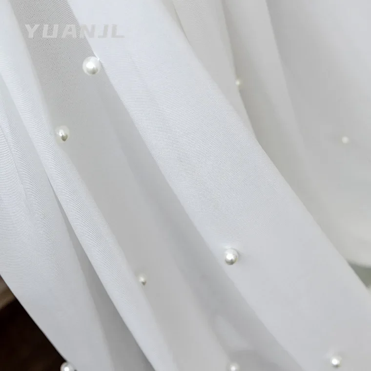 Новые легкие роскошные белые марлевые шторы из молочного шелка с бисером для