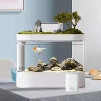 mini lazy fish tank air pump led lighting office desktop smart fish tank ecological aquarium fish tank