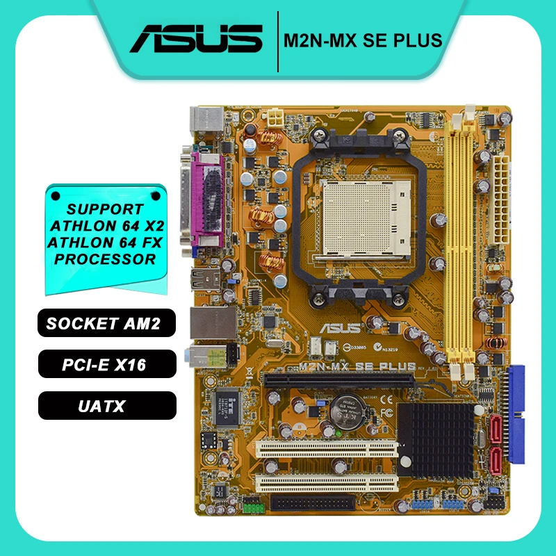 

ASUS M2N-MX SE PLUS Motherboard AM2 Motherboard DDR2 940 NVIDIA NF6100-430 4GB USB2.0 uATX PCI-E X16 Support Athlon 64 X2 Cpus