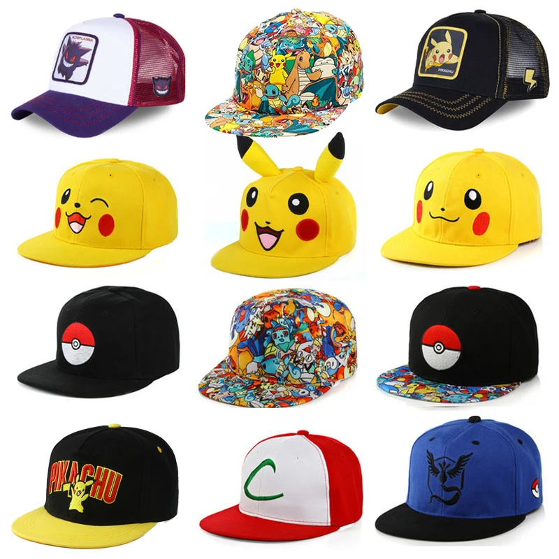 Pokemon Pikachu Baseball Cap Anime Cartoon Figure Cosplay Hat Adjustable Women Men Kids Sports Hip Hop Caps Toys Birthday Gift