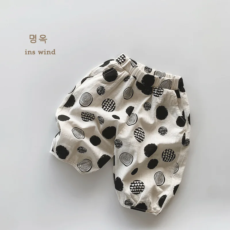 Укороченные штаны HZMY-insWind ~ из плотного хлопка для мальчиков и девочек Новинка