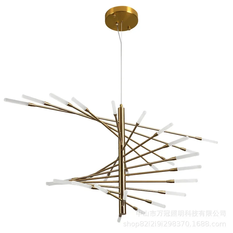 Вилла дуплекс светодиодная люстра подвесной регулируемый золотой черный