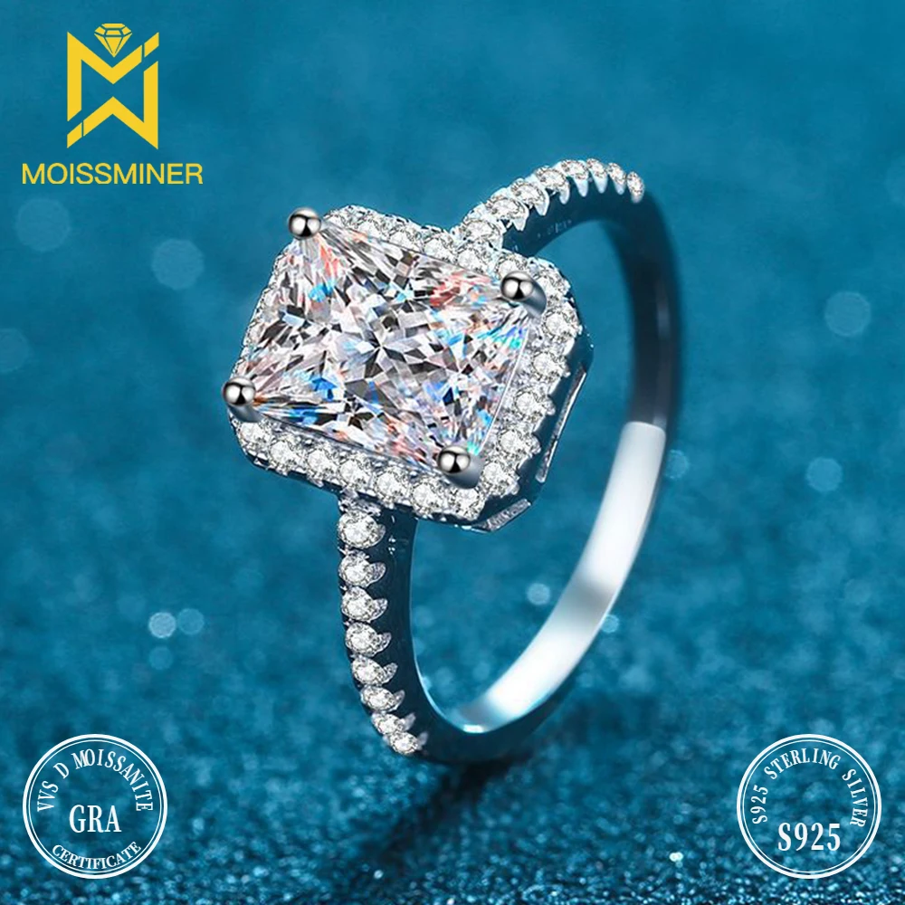 1ct Big Diamonds Moissanite Rings For Women S925 Silver Wedding Ring Finger Jewelry Men Pass Tester Free Shipping
