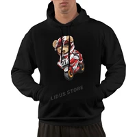 teddy bear riding racing motorbike hoodie sweatshirt harajuku streetwear 100 cotton mens hoodie