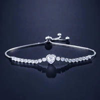 new exquisite sweet romantic heart zircon bracelet for women fashion jewelry love bracelets charm bangles wedding party gifts