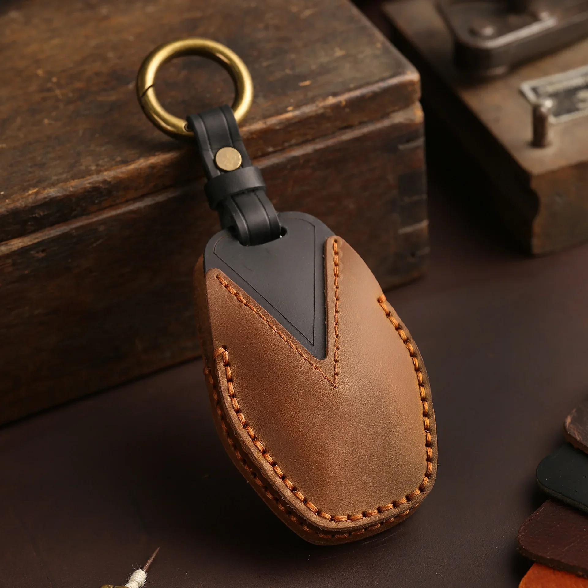 Кожаный защитный чехол для автомобильного ключа ФОБ Chery JETOUR X70 X70plus X70m X90plus X95pro