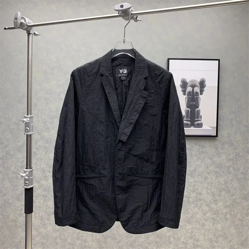 

Y-3 Y3 Yohji Yamamoto 22SS Spring And Autumn Dark Pleated Design Multiple Pockets Thin Style Men's Casual Suit Coat