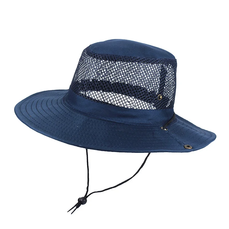 

Men Women Outdoor Beach Seaside Sun Shade Breathable Bucket Hat Male Summer Fishing Trekking Collapsible Mesh Fisherman Cap L9