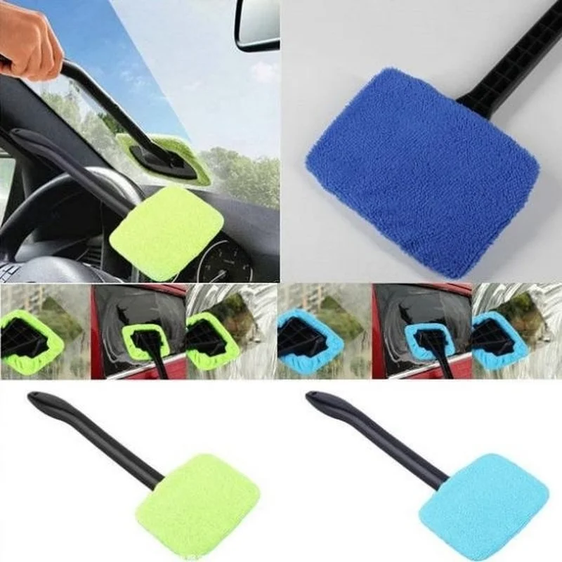 

Car Window Cleaner Brush Kit Windshield Cleaning Wash Tool Inside Interior Auto Glass Wiper with Long Handle Car Accessories