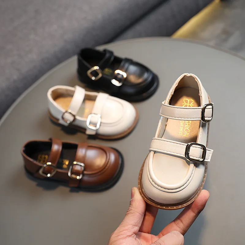 

Retro-Inspired Children Leather Shoes Girls Casual City-friendly Baby Girl School Shoes Soft Bottom Newest Kids Footwear G01302