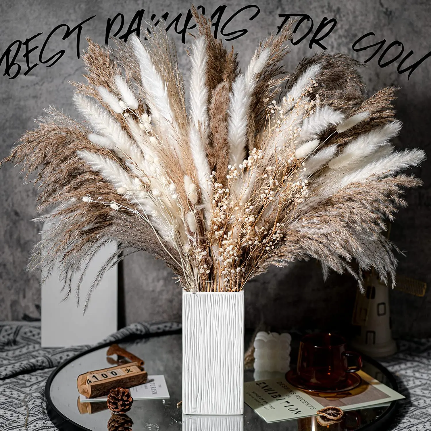 

Pampas Grass Grass Small Dried Reed Flower Rabbit Tail Grass Small Horsetail Whisk Bouquet Table Decoration For Wedding Mariage