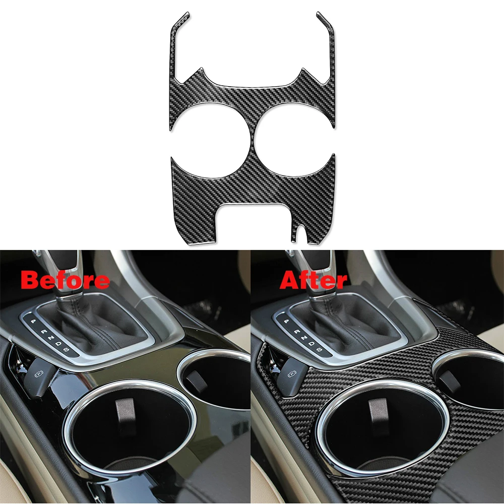 

Gear Shift Water Cup Decoration Cover Trim Sticker for Ford Mondeo 2013 2014 2015 2016 Car Interior Accessories Carbon Fiber