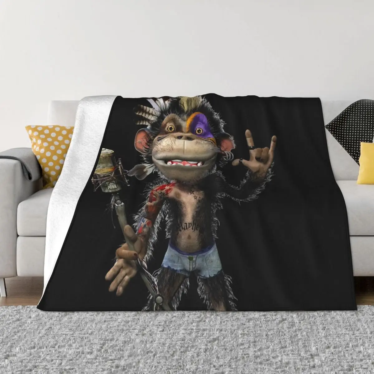 Покрывало обезьяны Goz Shaka Ponk покрывало на кровать одеяло для пикника покрывала